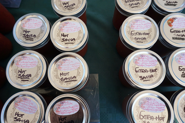 Homemade salsa from the Saskatoon farmers market